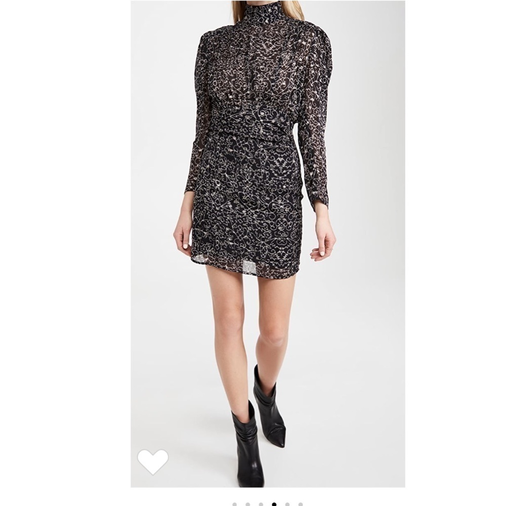 Ba&sh | Acia Metallic Embroidery Open Back Long Sleeve Dress Size 0 NEW